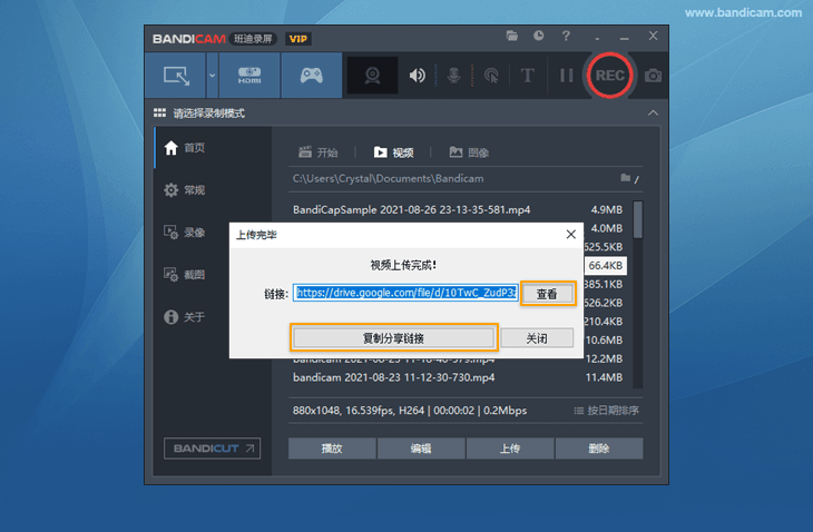 Bandicam 上傳到 Google 云端硬盤 - Bandicam（班迪錄屏）